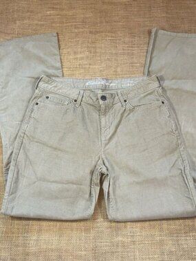 Eddie Bauer Corduroy Pants Women’s Size 8 Tan Curvy Bootcut Flat Front Stretch